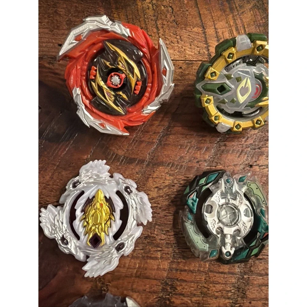 Beyblade Burst Lot Multicolor Tops with Launcher Set Used TAKARA TOMY